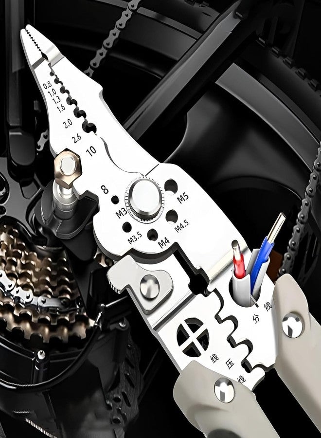 Dhrumino 9-in-1 Multi-Purpose Electrical Stripping Tool - Wire Stripper, Crimper & Cutter | Multifunctional Stainless Steel Wire Puller Plier for Electrical & DIY Use - Image 3